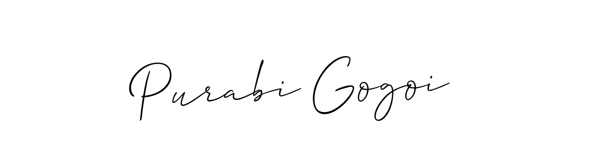 You should practise on your own different ways (Allison_Script) to write your name (Purabi Gogoi) in signature. don't let someone else do it for you. Purabi Gogoi signature style 2 images and pictures png