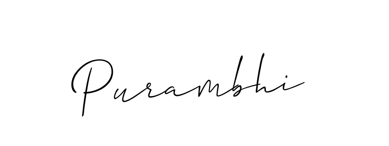 How to make Purambhi signature? Allison_Script is a professional autograph style. Create handwritten signature for Purambhi name. Purambhi signature style 2 images and pictures png