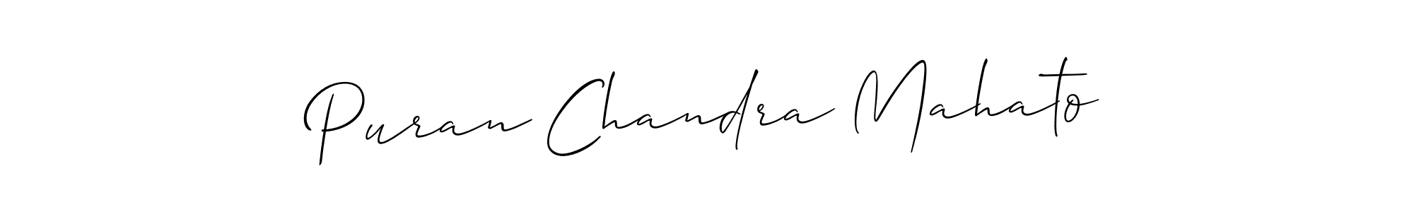 Allison_Script is a professional signature style that is perfect for those who want to add a touch of class to their signature. It is also a great choice for those who want to make their signature more unique. Get Puran Chandra Mahato name to fancy signature for free. Puran Chandra Mahato signature style 2 images and pictures png