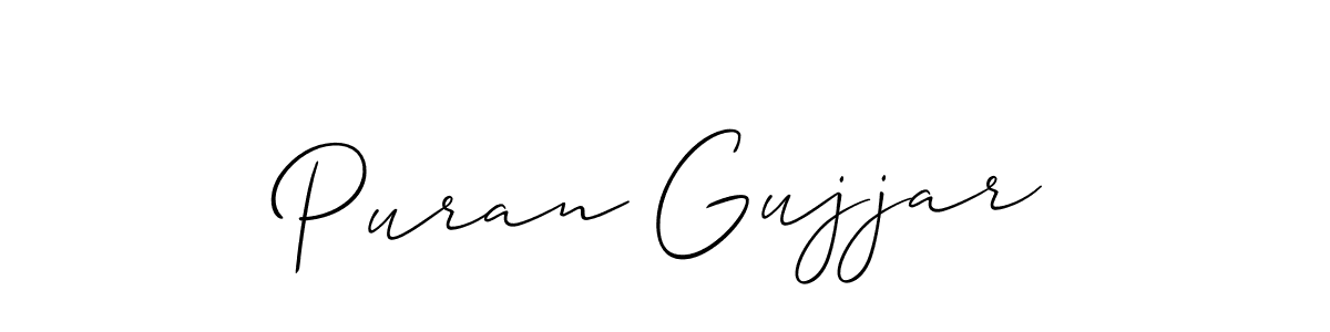 Puran Gujjar stylish signature style. Best Handwritten Sign (Allison_Script) for my name. Handwritten Signature Collection Ideas for my name Puran Gujjar. Puran Gujjar signature style 2 images and pictures png
