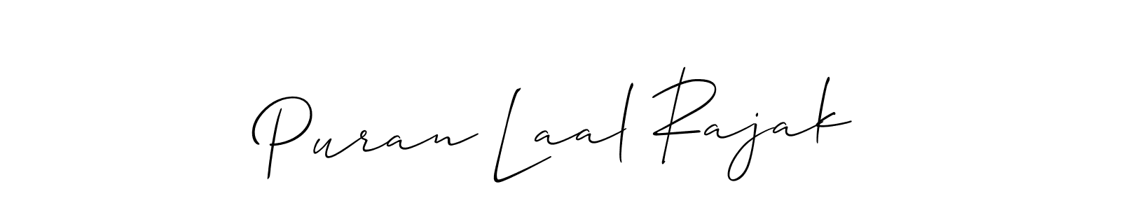 Allison_Script is a professional signature style that is perfect for those who want to add a touch of class to their signature. It is also a great choice for those who want to make their signature more unique. Get Puran Laal Rajak name to fancy signature for free. Puran Laal Rajak signature style 2 images and pictures png