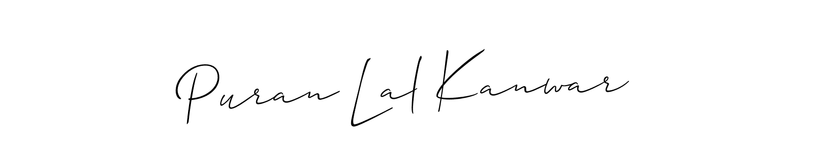 Also we have Puran Lal Kanwar name is the best signature style. Create professional handwritten signature collection using Allison_Script autograph style. Puran Lal Kanwar signature style 2 images and pictures png