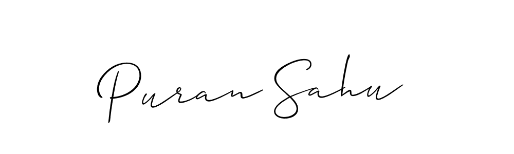 Similarly Allison_Script is the best handwritten signature design. Signature creator online .You can use it as an online autograph creator for name Puran Sahu. Puran Sahu signature style 2 images and pictures png