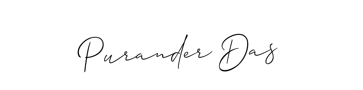 Purander Das stylish signature style. Best Handwritten Sign (Allison_Script) for my name. Handwritten Signature Collection Ideas for my name Purander Das. Purander Das signature style 2 images and pictures png