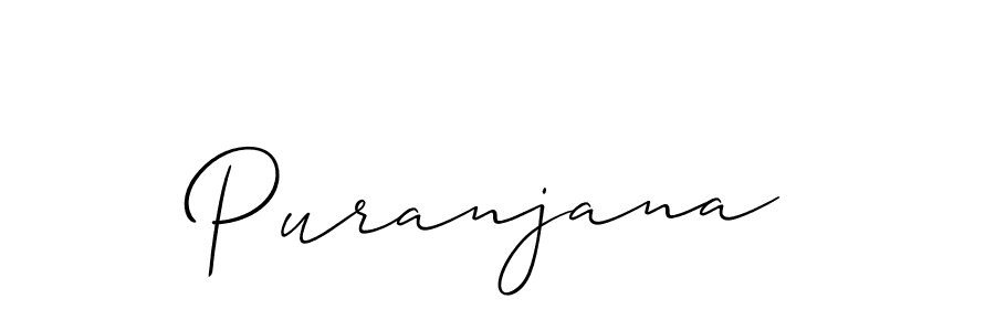 Similarly Allison_Script is the best handwritten signature design. Signature creator online .You can use it as an online autograph creator for name Puranjana. Puranjana signature style 2 images and pictures png
