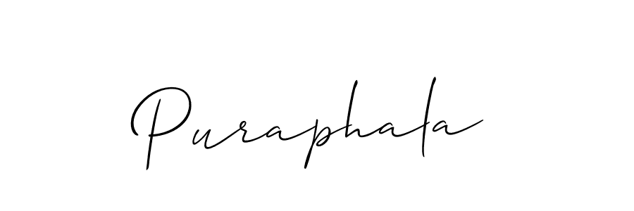 It looks lik you need a new signature style for name Puraphala. Design unique handwritten (Allison_Script) signature with our free signature maker in just a few clicks. Puraphala signature style 2 images and pictures png