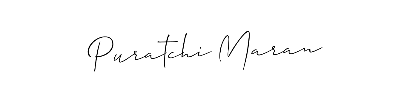 Make a beautiful signature design for name Puratchi Maran. With this signature (Allison_Script) style, you can create a handwritten signature for free. Puratchi Maran signature style 2 images and pictures png
