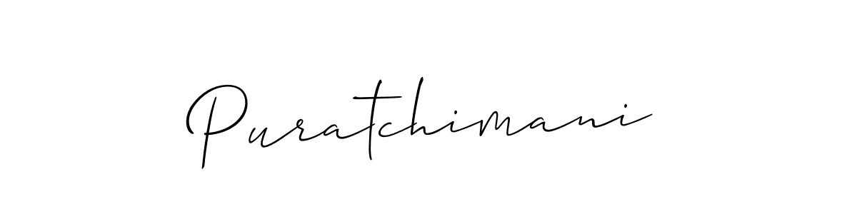 How to Draw Puratchimani signature style? Allison_Script is a latest design signature styles for name Puratchimani. Puratchimani signature style 2 images and pictures png
