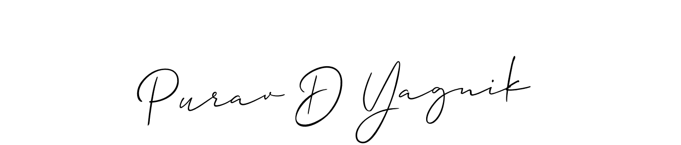 It looks lik you need a new signature style for name Purav D Yagnik. Design unique handwritten (Allison_Script) signature with our free signature maker in just a few clicks. Purav D Yagnik signature style 2 images and pictures png