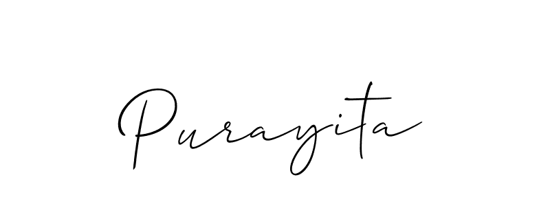 It looks lik you need a new signature style for name Purayita. Design unique handwritten (Allison_Script) signature with our free signature maker in just a few clicks. Purayita signature style 2 images and pictures png