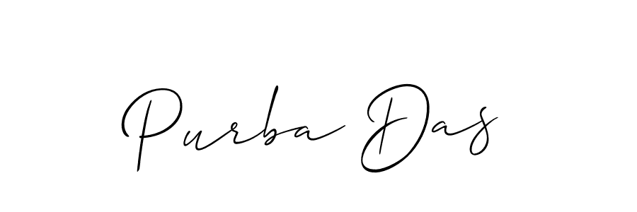It looks lik you need a new signature style for name Purba Das. Design unique handwritten (Allison_Script) signature with our free signature maker in just a few clicks. Purba Das signature style 2 images and pictures png