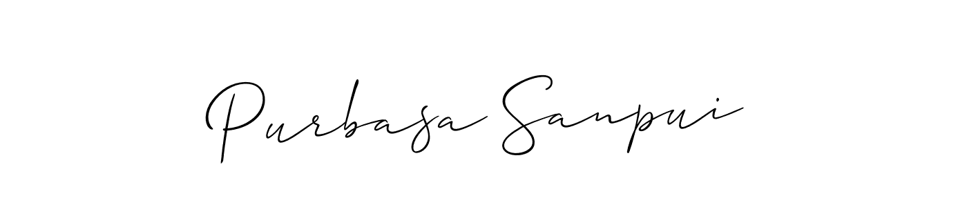 Make a beautiful signature design for name Purbasa Sanpui. With this signature (Allison_Script) style, you can create a handwritten signature for free. Purbasa Sanpui signature style 2 images and pictures png