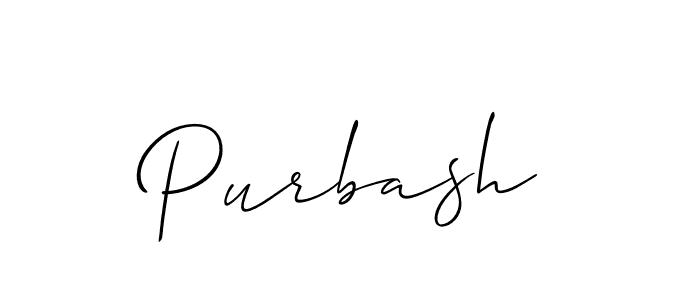 Design your own signature with our free online signature maker. With this signature software, you can create a handwritten (Allison_Script) signature for name Purbash. Purbash signature style 2 images and pictures png