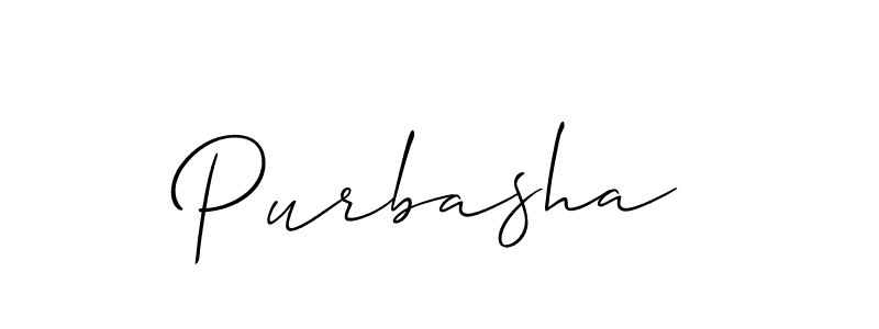 Purbasha stylish signature style. Best Handwritten Sign (Allison_Script) for my name. Handwritten Signature Collection Ideas for my name Purbasha. Purbasha signature style 2 images and pictures png