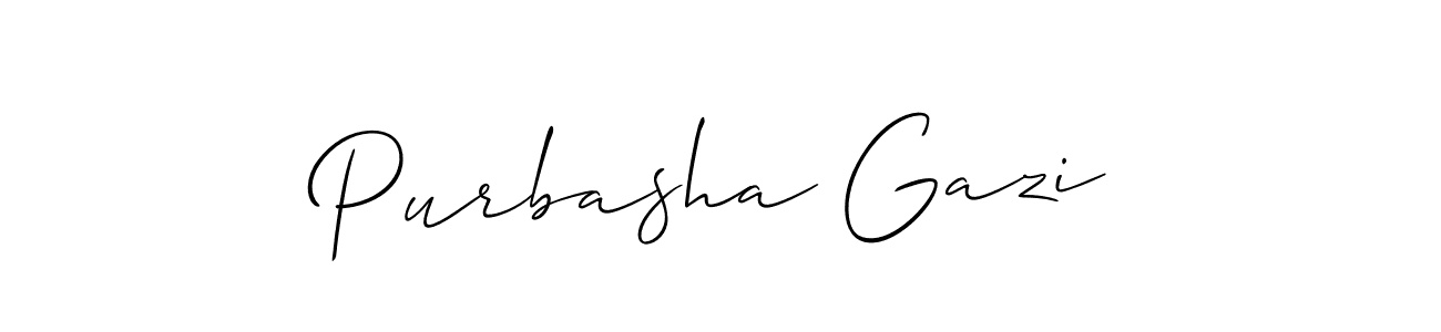 Also we have Purbasha Gazi name is the best signature style. Create professional handwritten signature collection using Allison_Script autograph style. Purbasha Gazi signature style 2 images and pictures png