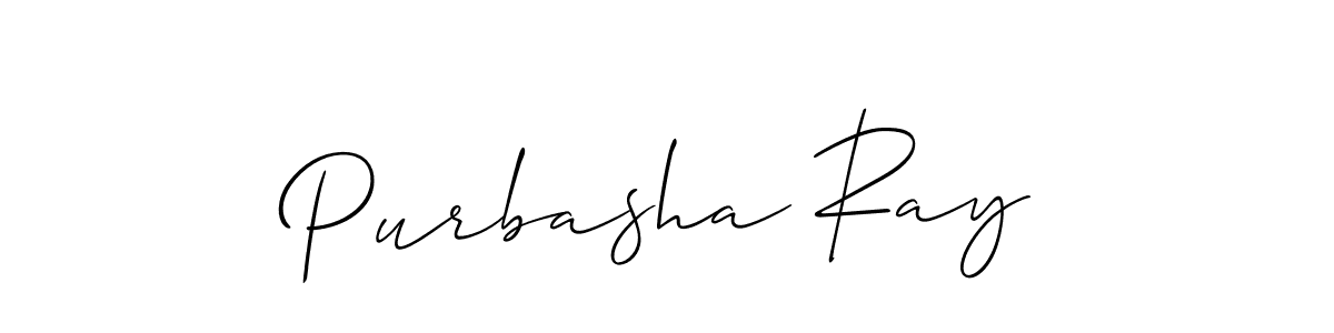 Allison_Script is a professional signature style that is perfect for those who want to add a touch of class to their signature. It is also a great choice for those who want to make their signature more unique. Get Purbasha Ray name to fancy signature for free. Purbasha Ray signature style 2 images and pictures png