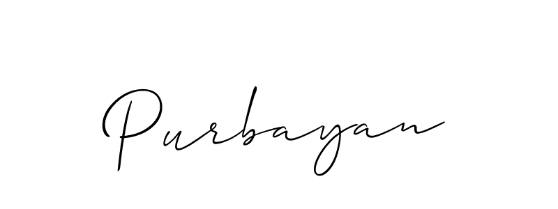 Use a signature maker to create a handwritten signature online. With this signature software, you can design (Allison_Script) your own signature for name Purbayan. Purbayan signature style 2 images and pictures png