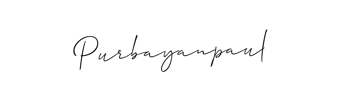 Make a beautiful signature design for name Purbayanpaul. With this signature (Allison_Script) style, you can create a handwritten signature for free. Purbayanpaul signature style 2 images and pictures png