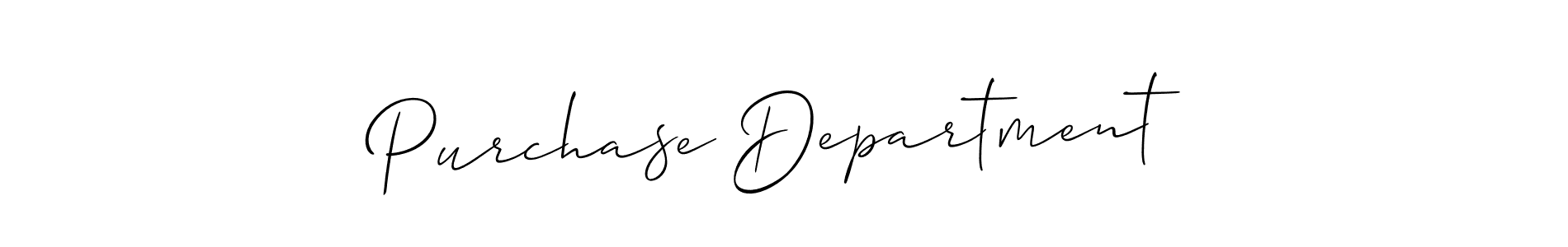 Check out images of Autograph of Purchase Department name. Actor Purchase Department Signature Style. Allison_Script is a professional sign style online. Purchase Department signature style 2 images and pictures png