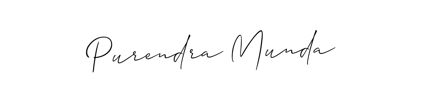 Allison_Script is a professional signature style that is perfect for those who want to add a touch of class to their signature. It is also a great choice for those who want to make their signature more unique. Get Purendra Munda name to fancy signature for free. Purendra Munda signature style 2 images and pictures png