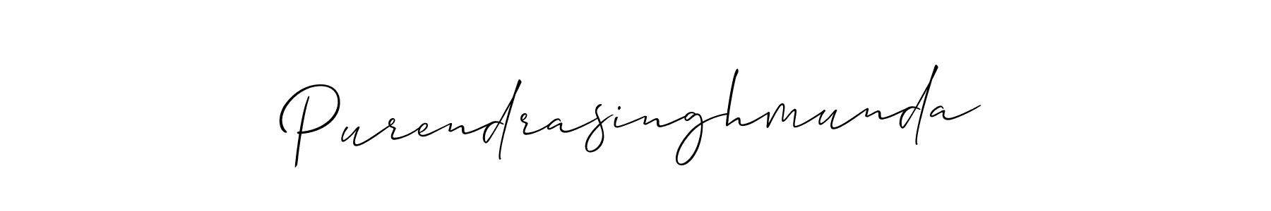 The best way (Allison_Script) to make a short signature is to pick only two or three words in your name. The name Purendrasinghmunda include a total of six letters. For converting this name. Purendrasinghmunda signature style 2 images and pictures png