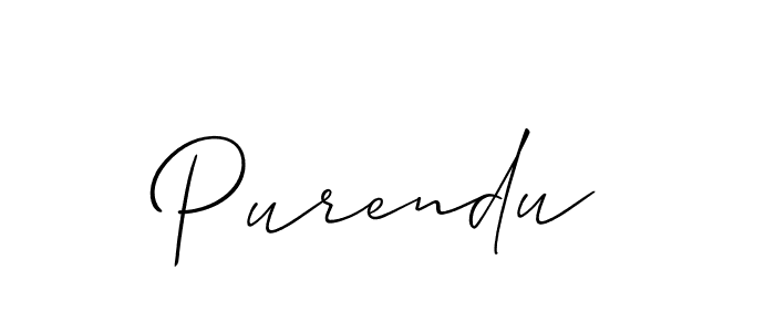 Design your own signature with our free online signature maker. With this signature software, you can create a handwritten (Allison_Script) signature for name Purendu. Purendu signature style 2 images and pictures png