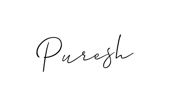 Make a beautiful signature design for name Puresh. With this signature (Allison_Script) style, you can create a handwritten signature for free. Puresh signature style 2 images and pictures png