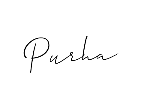 Design your own signature with our free online signature maker. With this signature software, you can create a handwritten (Allison_Script) signature for name Purha. Purha signature style 2 images and pictures png
