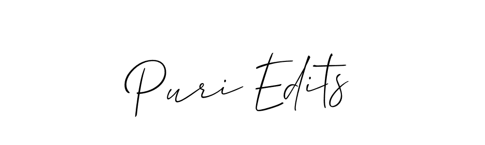 How to make Puri Edits signature? Allison_Script is a professional autograph style. Create handwritten signature for Puri Edits name. Puri Edits signature style 2 images and pictures png