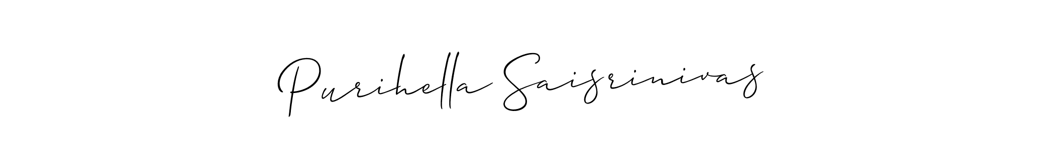 You should practise on your own different ways (Allison_Script) to write your name (Purihella Saisrinivas) in signature. don't let someone else do it for you. Purihella Saisrinivas signature style 2 images and pictures png