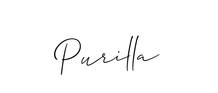 Create a beautiful signature design for name Purilla. With this signature (Allison_Script) fonts, you can make a handwritten signature for free. Purilla signature style 2 images and pictures png