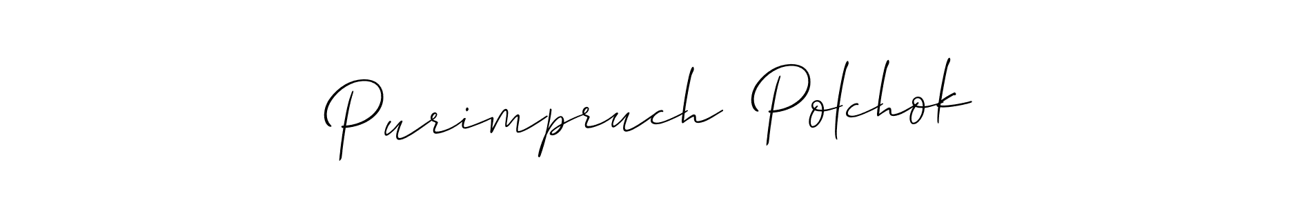 This is the best signature style for the Purimpruch  Polchok name. Also you like these signature font (Allison_Script). Mix name signature. Purimpruch  Polchok signature style 2 images and pictures png