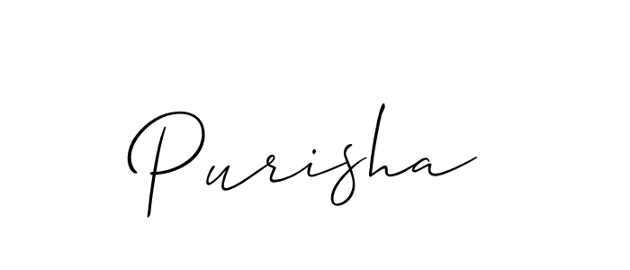 Also we have Purisha name is the best signature style. Create professional handwritten signature collection using Allison_Script autograph style. Purisha signature style 2 images and pictures png