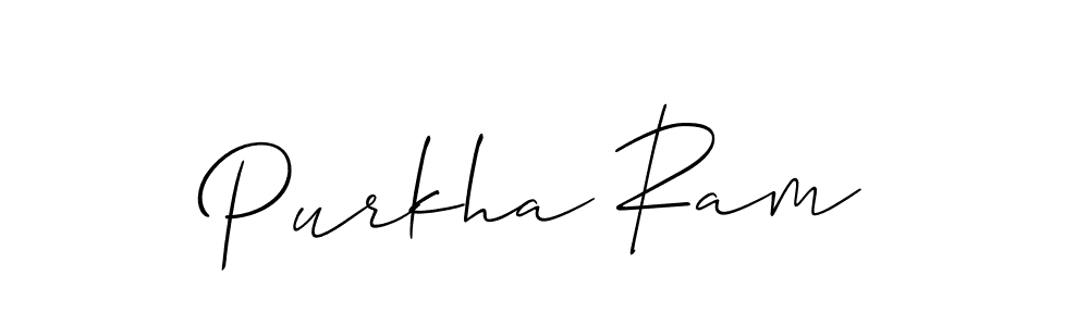 Allison_Script is a professional signature style that is perfect for those who want to add a touch of class to their signature. It is also a great choice for those who want to make their signature more unique. Get Purkha Ram name to fancy signature for free. Purkha Ram signature style 2 images and pictures png