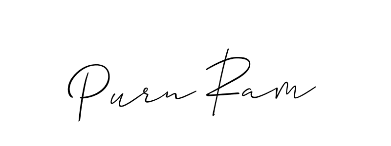 Use a signature maker to create a handwritten signature online. With this signature software, you can design (Allison_Script) your own signature for name Purn Ram. Purn Ram signature style 2 images and pictures png