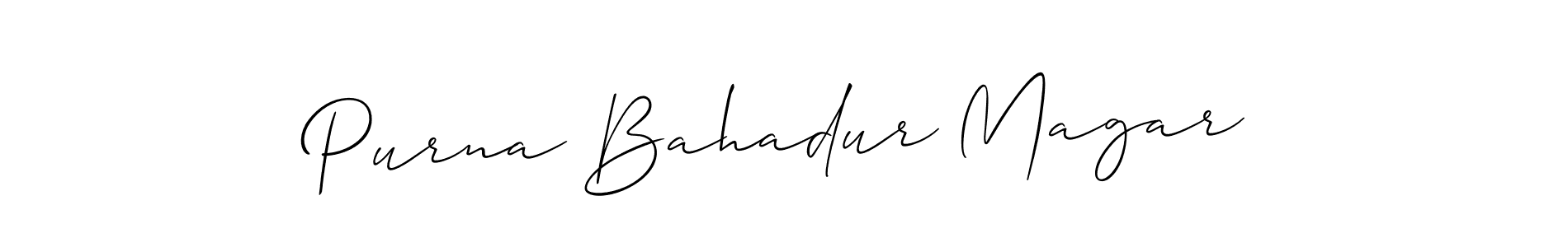 Also You can easily find your signature by using the search form. We will create Purna Bahadur Magar name handwritten signature images for you free of cost using Allison_Script sign style. Purna Bahadur Magar signature style 2 images and pictures png