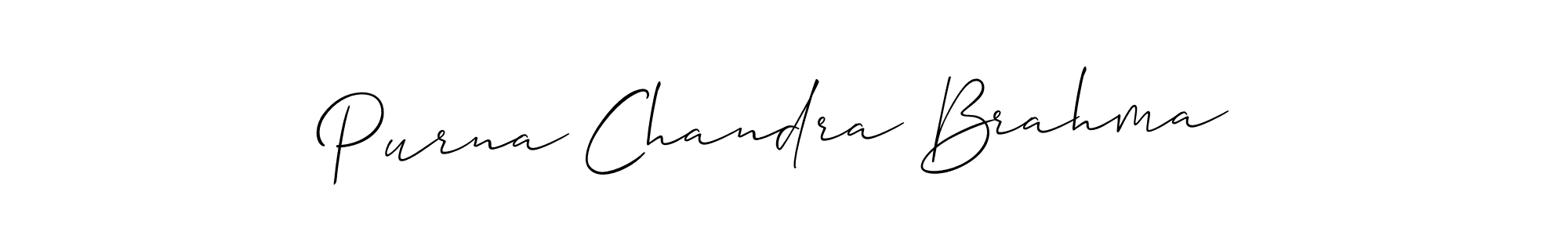 How to make Purna Chandra Brahma name signature. Use Allison_Script style for creating short signs online. This is the latest handwritten sign. Purna Chandra Brahma signature style 2 images and pictures png