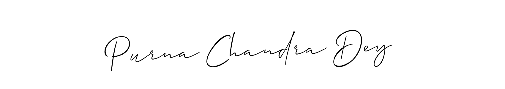 It looks lik you need a new signature style for name Purna Chandra Dey. Design unique handwritten (Allison_Script) signature with our free signature maker in just a few clicks. Purna Chandra Dey signature style 2 images and pictures png