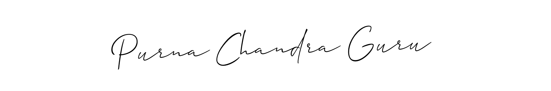 You should practise on your own different ways (Allison_Script) to write your name (Purna Chandra Guru) in signature. don't let someone else do it for you. Purna Chandra Guru signature style 2 images and pictures png