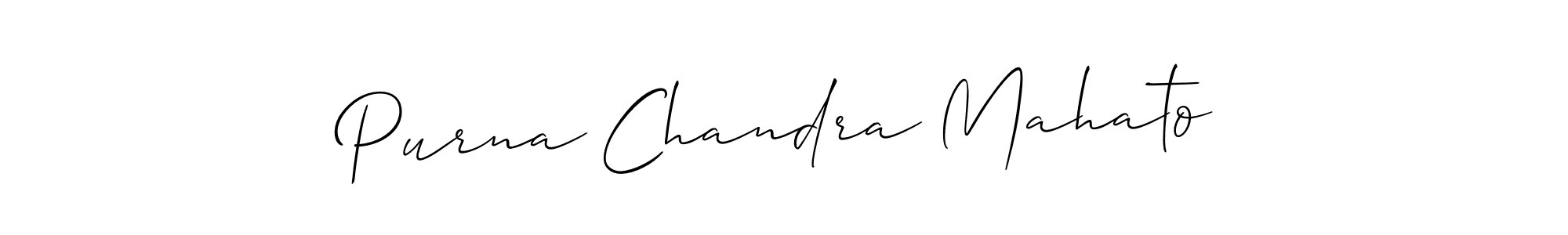 Use a signature maker to create a handwritten signature online. With this signature software, you can design (Allison_Script) your own signature for name Purna Chandra Mahato. Purna Chandra Mahato signature style 2 images and pictures png