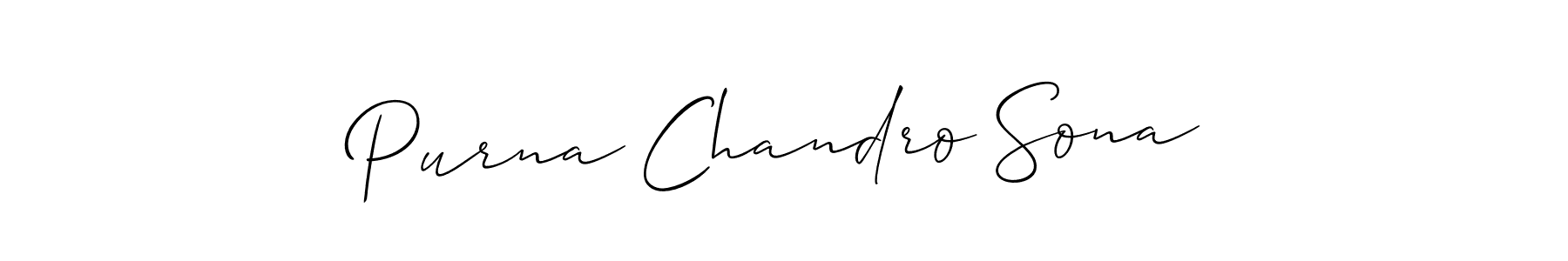 It looks lik you need a new signature style for name Purna Chandro Sona. Design unique handwritten (Allison_Script) signature with our free signature maker in just a few clicks. Purna Chandro Sona signature style 2 images and pictures png