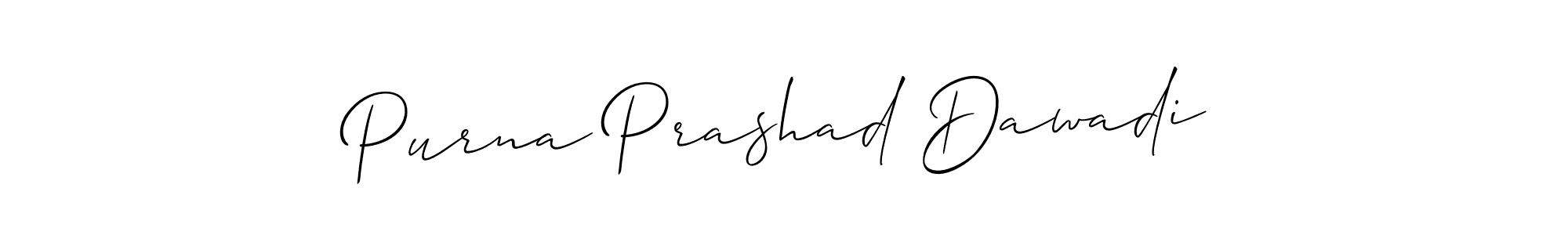 Purna Prashad Dawadi stylish signature style. Best Handwritten Sign (Allison_Script) for my name. Handwritten Signature Collection Ideas for my name Purna Prashad Dawadi. Purna Prashad Dawadi signature style 2 images and pictures png