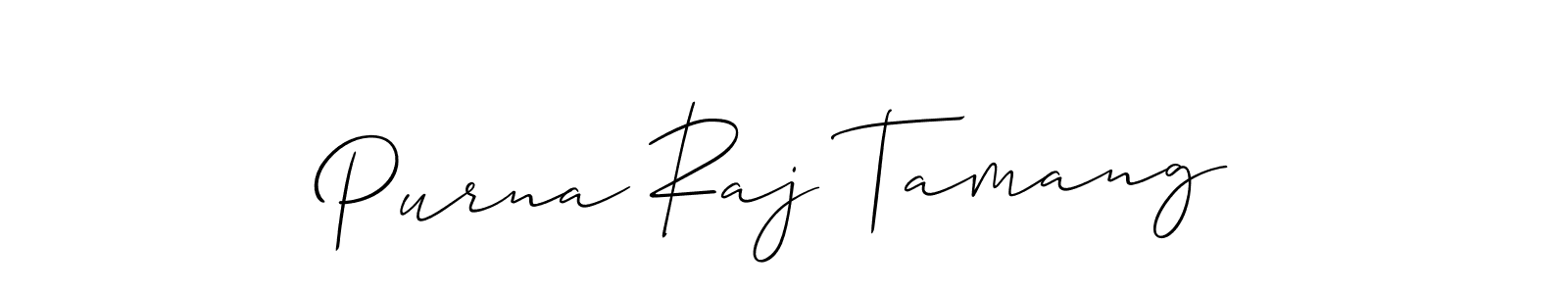 Make a beautiful signature design for name Purna Raj Tamang. With this signature (Allison_Script) style, you can create a handwritten signature for free. Purna Raj Tamang signature style 2 images and pictures png