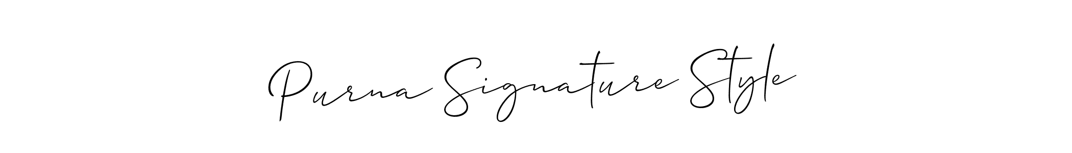 Allison_Script is a professional signature style that is perfect for those who want to add a touch of class to their signature. It is also a great choice for those who want to make their signature more unique. Get Purna Signature Style name to fancy signature for free. Purna Signature Style signature style 2 images and pictures png