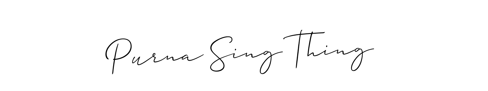 How to Draw Purna Sing Thing signature style? Allison_Script is a latest design signature styles for name Purna Sing Thing. Purna Sing Thing signature style 2 images and pictures png