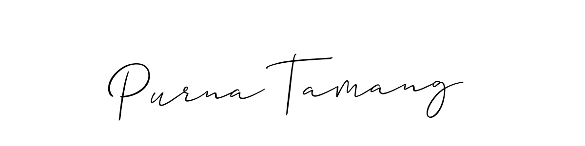 You should practise on your own different ways (Allison_Script) to write your name (Purna Tamang) in signature. don't let someone else do it for you. Purna Tamang signature style 2 images and pictures png