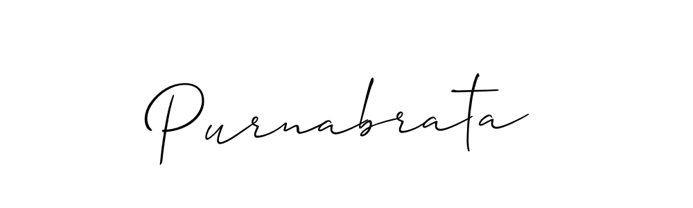 The best way (Allison_Script) to make a short signature is to pick only two or three words in your name. The name Purnabrata include a total of six letters. For converting this name. Purnabrata signature style 2 images and pictures png