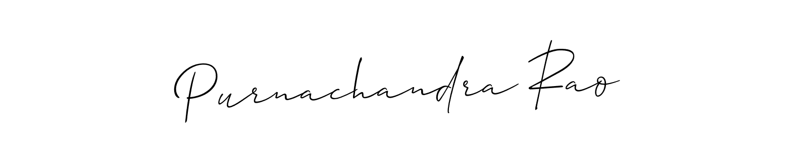 Use a signature maker to create a handwritten signature online. With this signature software, you can design (Allison_Script) your own signature for name Purnachandra Rao. Purnachandra Rao signature style 2 images and pictures png
