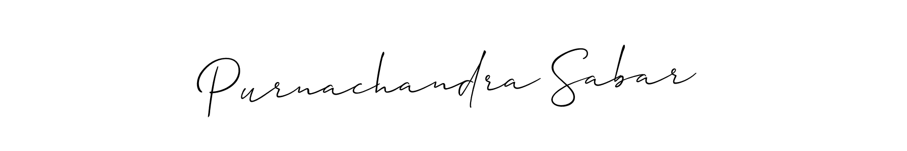 Make a beautiful signature design for name Purnachandra Sabar. With this signature (Allison_Script) style, you can create a handwritten signature for free. Purnachandra Sabar signature style 2 images and pictures png