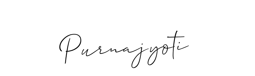 Make a beautiful signature design for name Purnajyoti. With this signature (Allison_Script) style, you can create a handwritten signature for free. Purnajyoti signature style 2 images and pictures png